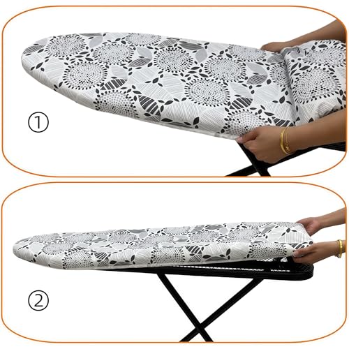 Ironing Board Cover and Pad,12x36In Sewn-in Thick Feltpads - color: 12x36in-white Grey