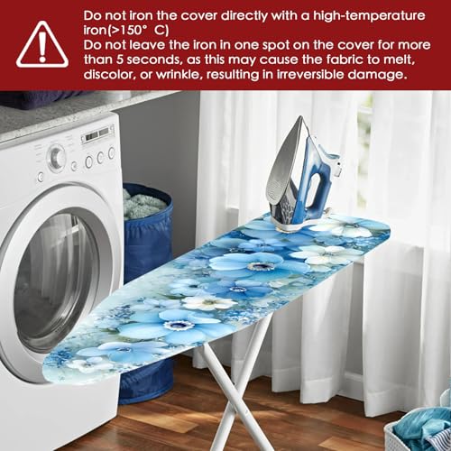 Nuxovilar Blue White Flowers Oil Painting Ironing Board Cover 15x54 - color: Ylu00789, size: 15×54 inch