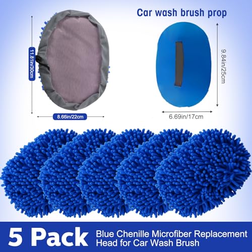 Layhit 5 Pcs Car Wash Mitt Set, Brush Not Included, Royal Blue - color: Royal Blue