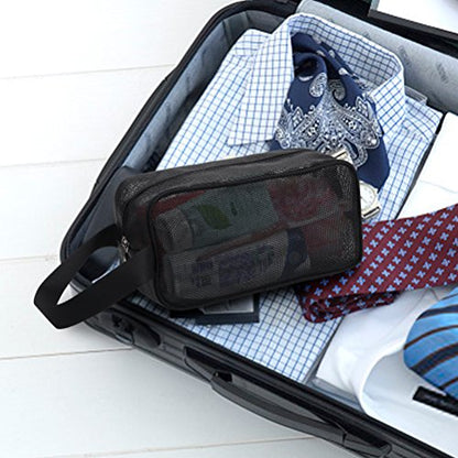 Moyad Mesh Shower Caddy Portable Toiletry Bag College Dorm Room Essentials for Girls Guys Gym Bag Camping Organizer Hanging Bathroom Mesh Bag, Black - size: Small