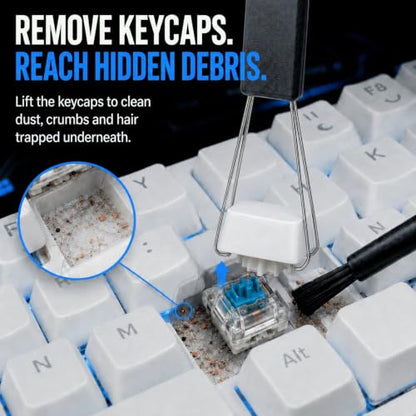 6-Piece Keyboard Cleaning Kit with Keycap and Switch Puller, ESD Brushes