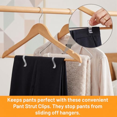 200 PCS Hanger Clips for Pants, S-Shaped Pant Strut Clips No Crease