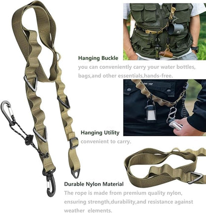 2-Pack Multifunctional Camping Utility Hanging Straps, Adjustable Tent Ropes, Outdoor Backpack Crossbody Shoulder Straps for Gear Storage, Trekking, Hammock Hanging Accessories