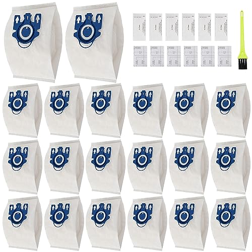 20 Pack 3D Airclean Vacuum Bags, Replacement for Miele AirClean 3D Efficiency Dust Bag,Miele Classic C1 Complete C1 C2 C3 S227 S240 S270 S400 S400i-S456i S2 S5 S8 Series Vacuum 6 sets AirClean Filters - size: 20 pack