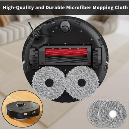 8 Pack Microfiber Mop Cloth Pad Set for Q Revo, Qrevo MaxV, Qrevo S, Qrevo Pro, Qrevo Slim,Qrevo Curv,Qrevo S5V,Qrevo Edge S5A,Qrevo Master,Saros 10R,QV35A,QV 35S Roborock Robot Vacuum Mop Accessories - size: Qrevo S5V Mop-8pcs