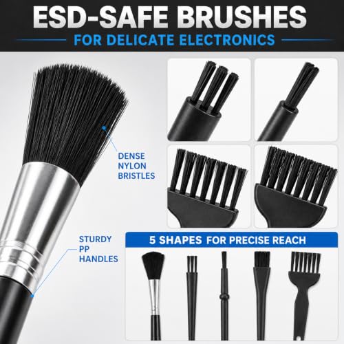 6-Piece Keyboard Cleaning Kit with Keycap and Switch Puller, ESD Brushes