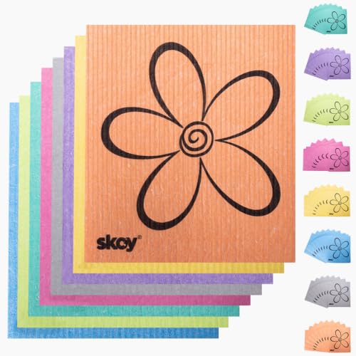 Skoy Swedish Dishcloths, 8 Pack Wholesale, Kitchen Sink Sponge, Dish Cloths for Washing Dishes, Multipurpose Cleaner, Assorted - color: Assorted/Eight, size: 8-Pack