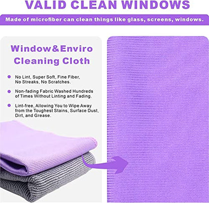 Norwεx Basic Package - Window Cleaning Cloth (Purple) and EnviroCloth (Grey), Microfiber Cleaning Cloth, Streaks Schatches Free, Just Add Water (Purple 1 Pack, Grey 1 Pack). - color: Purple and Grey