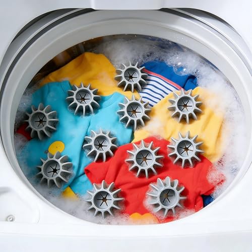 11 Pcs Reusable Laundry Scrubbing Balls for Washer – Tangle-Free Washing Balls, Anti-Tangle Laundry Agitator Balls for Cleaner Clothes, Effective Washing for All Machines, (Grey) - color: Gray