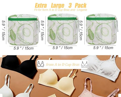 Bra Laundry Bags for Washing Machines, Shape-Retaining Structure, 3 Pack