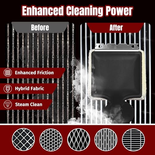 SHINESTAR Grill Brush for Outdoor Grill with 2 Replacement Heads, Black - color: Black Grill Brush & 2 Replacement Heads