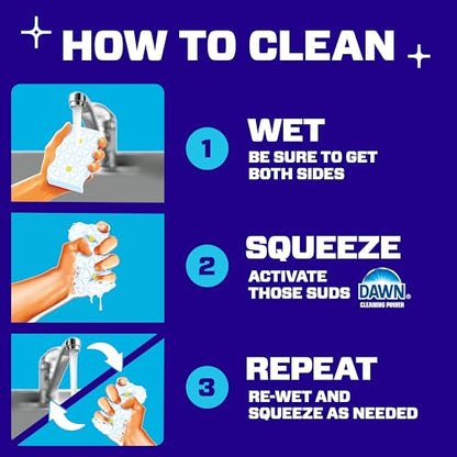 Mr. Clean Magic Eraser Sponge, Bathroom Cleaner, Shower Cleaner, Tub Cleaner, Soap Scum Remover, Bathroom Cleaning Supplies, Dawn Cleaning Power with Lemon Scent, 2 in 1 Bath, 5ct - size: 5 Count (Pack of 1), style: Original Version