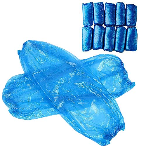 Disposable Arm Sleeves Covers, PeSandy 100pcs Waterproof PE Oversleeves Covers - color: Blue