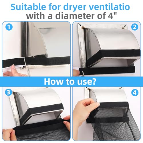 Dryer Lint Catcher 3-Pack: Reusable Outdoor Lint Trap for Dryer Ventilation with Sticky Strips - Lint Collector for Dryer to Enhance Efficiency
