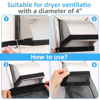Dryer Lint Catcher 3-Pack: Reusable Outdoor Lint Trap for Dryer Ventilation with Sticky Strips - Lint Collector for Dryer to Enhance Efficiency