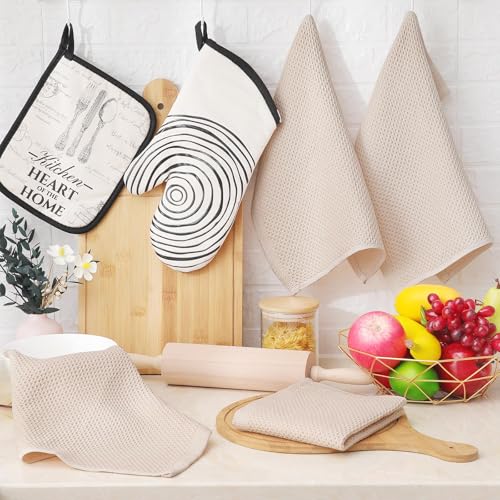 Homaxy 100% Cotton Waffle Weave Kitchen Dish Cloths 18-Pack, Beige - color: Beige, size: 12 X 12 - 18 Pack