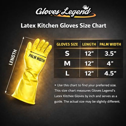 Yellow Household Kitchen Cleaning Dishwashing Reusable Gloves - Medium & Small - color: Yellow Latex - 6 Pairs