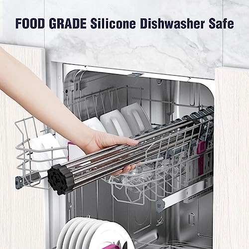 Tomorotec Roll Up Dish Drying Rack Over Sink, 304 Steel, 17.7x15.5, Black - color: Black, size: 17.7 x 15.5 in