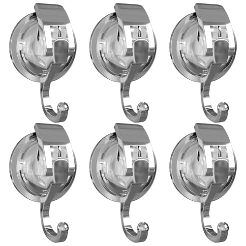 Heavy Duty Vacuum Suction Cup Hooks, Super Suction, Silver, 6 Pack - color: Silver, size: 6 Pack