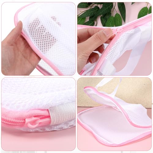 2 Pack Large Bra Laundry Bags for Washing Machine, Brassiere Wash Bags for Laundry, Lingerie Bag for Washing Delicates, Pink Bra Washer Protector