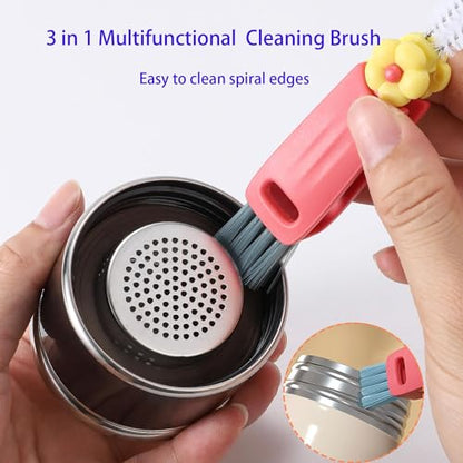 3 in 1 Cup Lid Cleaning Brush, Multifunctional Cleaning Brush Portable Cup Lid Cleaner for Bottle Gap Tight Spaces Cup, Portable Cup Lid Cleaner, 1 Pcs Red - color: 1 Pcs Red