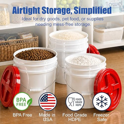 ePackageSupply 3.5 Gallon Bucket, Food-Grade w/Lid, BPA-Free, Red, 1 Pack - color: Red, size: 1 Pack