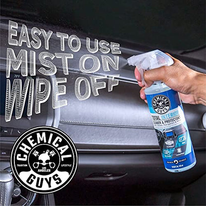 Chemical Guys, Total Interior Cleaner & Protectant with 3 Microfiber Towels - size: 16 Fl Oz + 3 Towels, style: Fresh + Towels