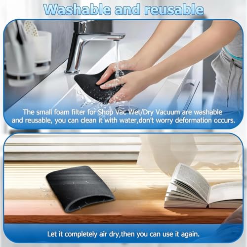 5 Pack VFF21 Foam Filters for Most Vacmaster 2.5 to 5 Gal Wet/Dry Vacuums