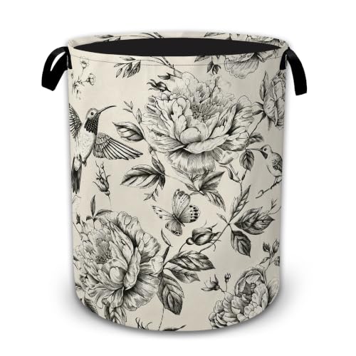 Bird Forest Collapsible Laundry Hamper for Bedroom, Freestanding Oxford Clothes Basket, Large Foldable Storage Bin with Easy-Carry Handles for Bathroom Dorm Laundry Room - color: Bird Forest