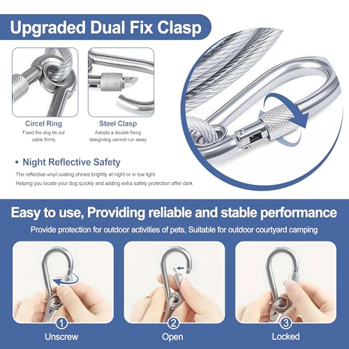 1/5'' Outdoor Clothesline,Heavy Galvanized Steel Cable,33ft - size: 33ft