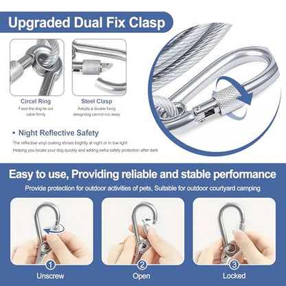 1/5'' Outdoor Clothesline,Heavy Galvanized Steel Cable,33ft - size: 33ft