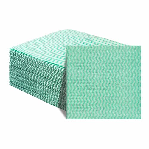 JEBBLAS Handi Wipes Reusable Cloths Dry Cleaning Cloths Dish Towel Kitchen Towel Handy Cleaning Wipes,Pack of 50, Green - color: Green