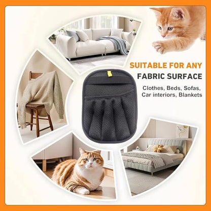 Pet Hair Removal Glove, Reusable Electrostatic Cat Dog Hair Remover Glove - color: 2pcs