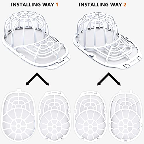 Eiito Hat Washer for Washing Machine, Hat Washer Cage - color: White 2 Pack-4Pcs