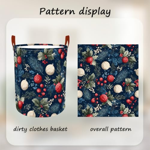Laundry Basket 15.7x19.7 in Christmas Ornament Hamper for Bedroom - color: colorful0435