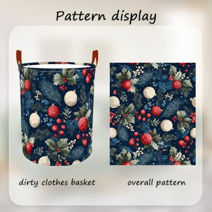 Laundry Basket 15.7x19.7 in Christmas Ornament Hamper for Bedroom - color: colorful0435