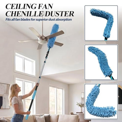 COVERONICS 23FT High Duster Cleaning Tools with 4-16FT Extension Poles - size: 16FT