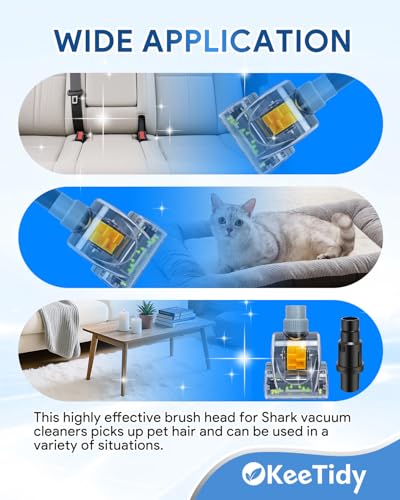 Upgraded Pet Hair Power Brush Attachment for Shark Navigator NV350 NV351 - color: 1 brush head + 1 adapter