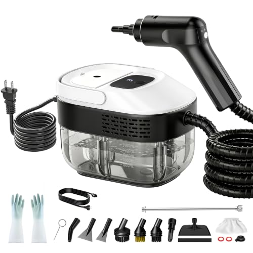 Steam Cleaner, 3-Level Adjustable Portable Steamer for Cleaning - color: White