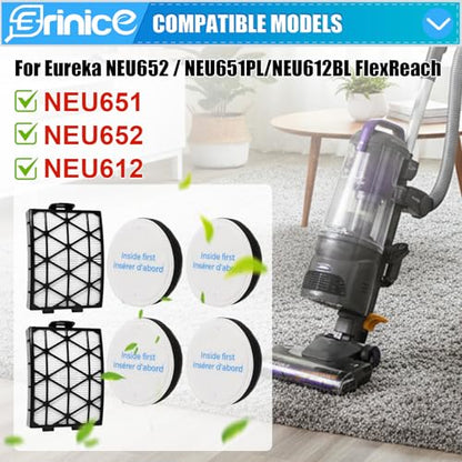 NEU652 NEU651 NEU612 Filter Replacement Compatible with Eureka