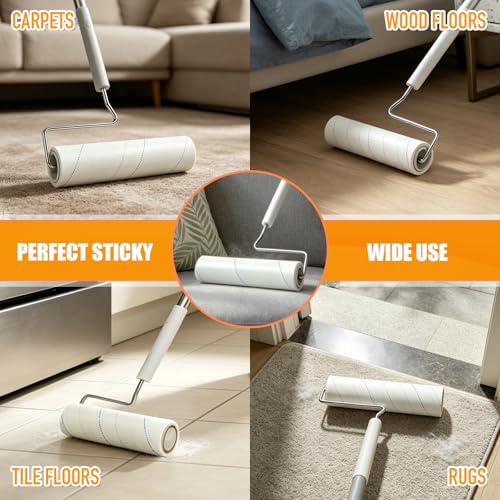 WulaWindy Long Handle Lint Roller for Pet Hair, 450 Sheets, 5 Rolls - size: 5-Pack (Long Handle)