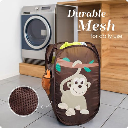 Handy Laundry Collapsible Mesh Pop Up Laundry Hamper 14 x 13 x 24 in - color: Monkey