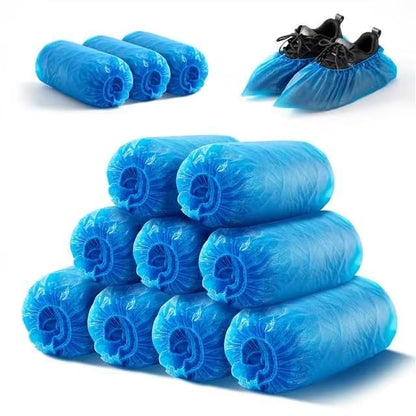 Disposable CPE Shoe Covers 200PACK(100 Pairs), Non Slip Waterproof, Blue - color: Blue, size: 200Pack