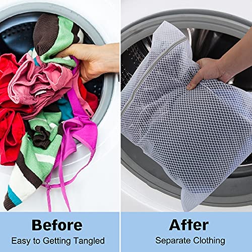 Vivifying XL Large Mesh Laundry Bags, 2 Pack 20 x 24 Inches Honeycomb Mesh Wash Bags for Washing Machine, Delicates Clothes, Sweater, Coats, Stuffed Toys, Blanket (White) - size: 2XL(20" x 24")