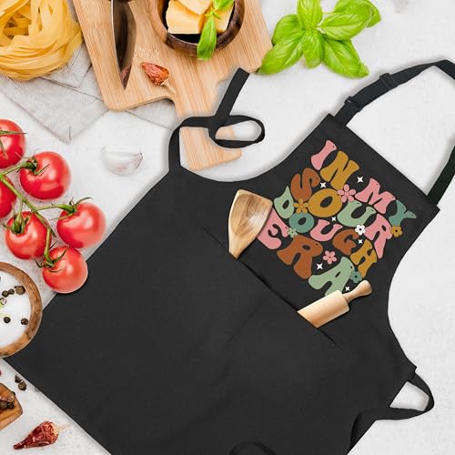 Sourdough Bakers Gifts Apron with Pockets, Baking Lovers Gifts, in My Sourdough Era Waterproof Adjustable Cooking Apron for Kitchen Dishwashing Grilling