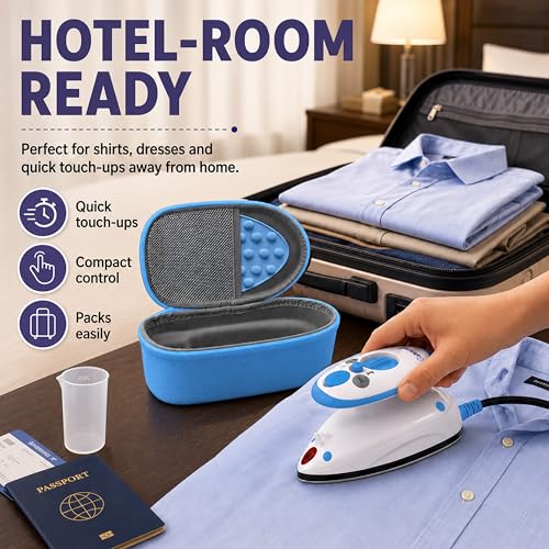 The Quilted Bear Premium Mini Steam Iron for Quilting and Travel, Blue - color: Blue, size: Premium Mini Iron Set