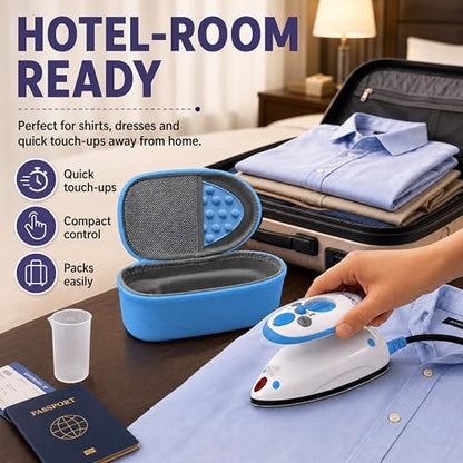 The Quilted Bear Premium Mini Steam Iron for Quilting and Travel, Blue - color: Blue, size: Premium Mini Iron Set