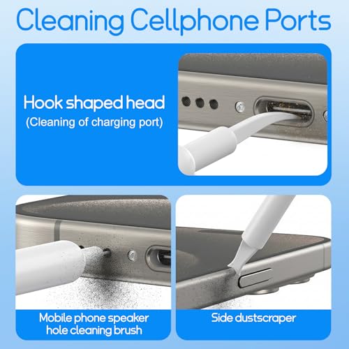 32-in-1 Keyboard Cleaning Kit iPhone Charging Port Speaker Cleaner - color: White