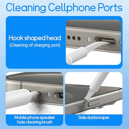 32-in-1 Keyboard Cleaning Kit iPhone Charging Port Speaker Cleaner - color: White