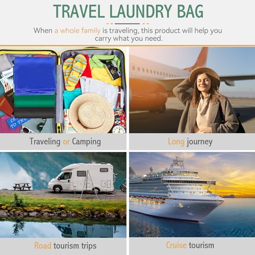 Isink Extra Large Laundry Bag With Handles, Heavy Duty, Travel Laundry Bag for Dirty Clothes, 28" x 40" (Green) - color: Extra Large Laundry Bag With Handles (Green)